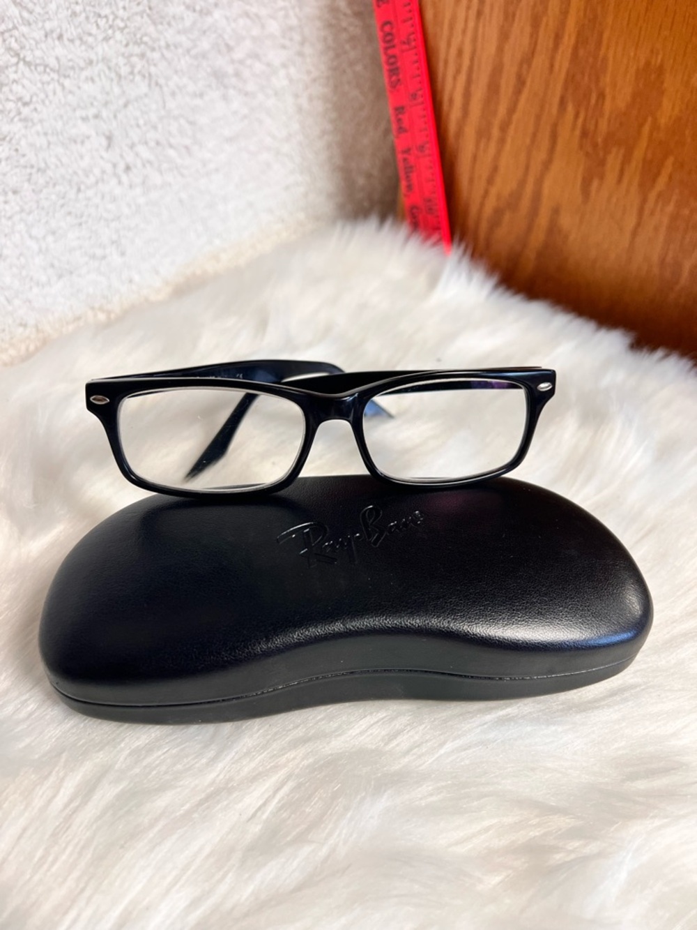 Ray-Ban Black Rectangular Wayfarer Eyeglasses - Picture 2 of 5